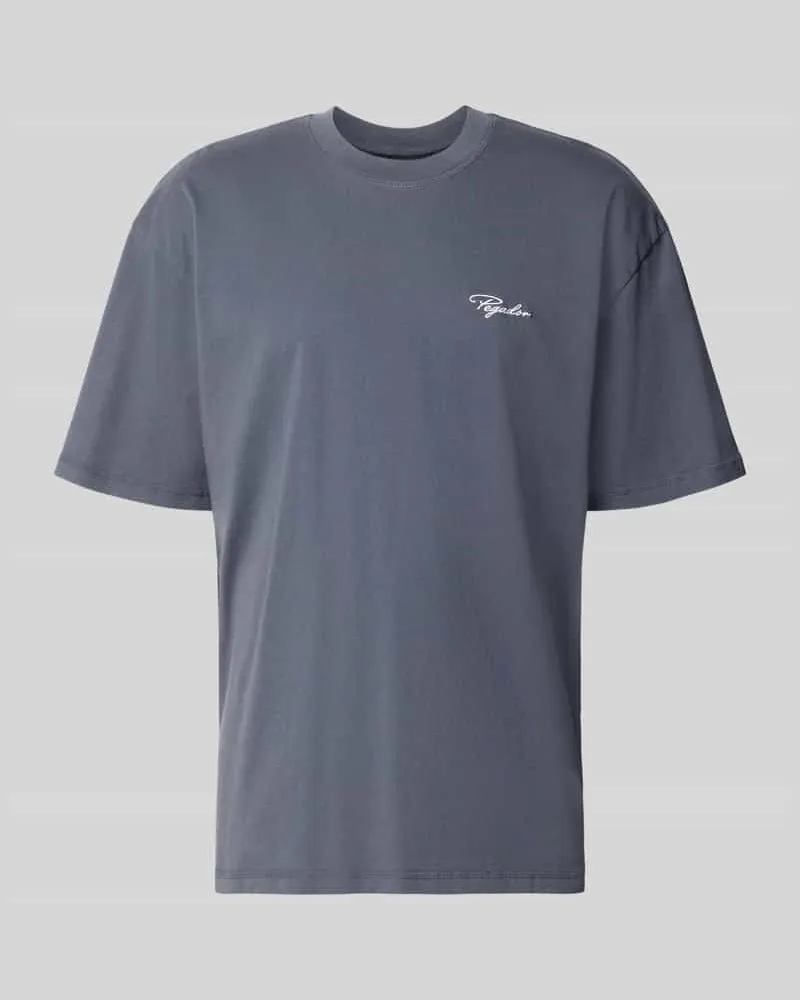 PEGADOR Oversized Fit T-Shirt mit Logo-Stitching Dunkelblau