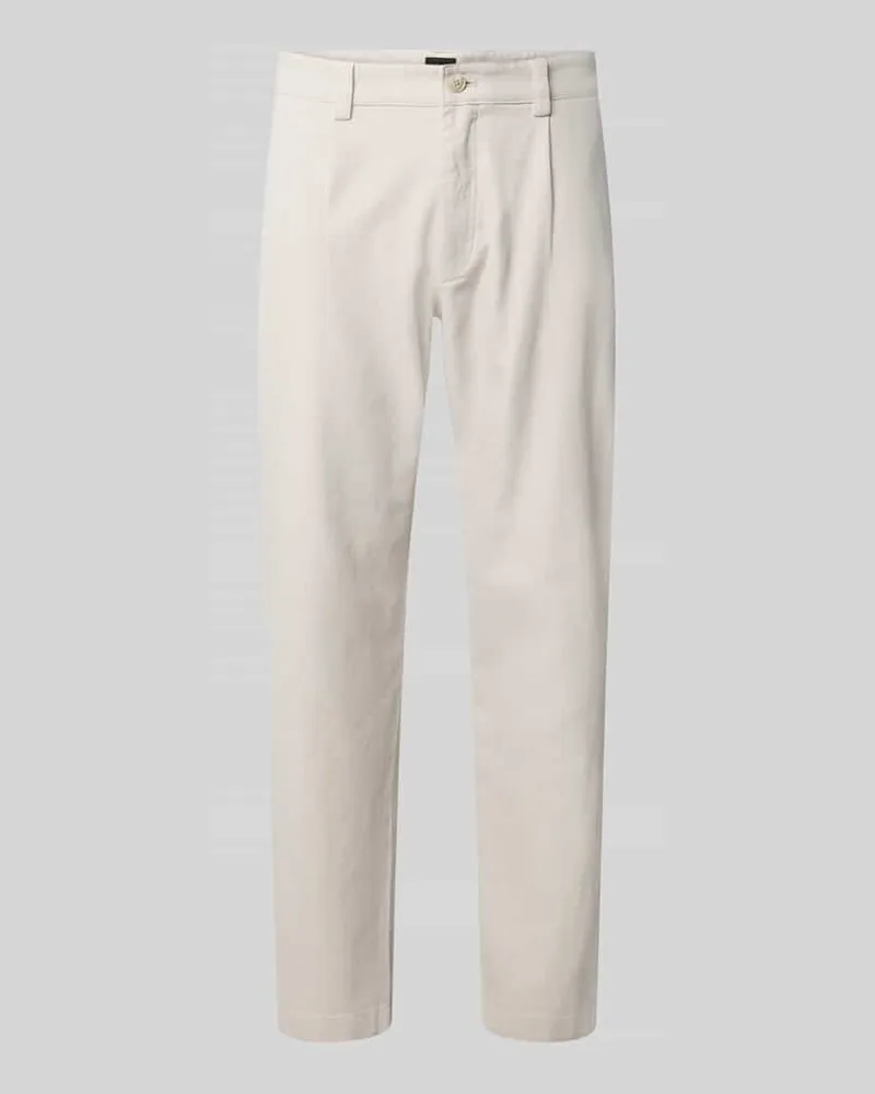 HUGO BOSS Tapered Fit Chino aus Baumwoll-Mix Modell 'CHINO PLEATED Sand