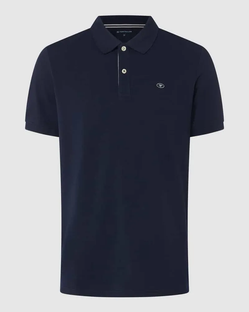 Tom Tailor Regular Fit Poloshirt mit Logo-Stitching Modell 'BASIC Marine