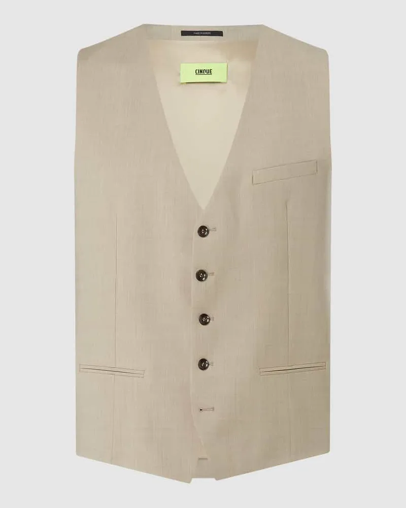 cinque Weste mit Knopfleiste Modell 'Monopoli Beige