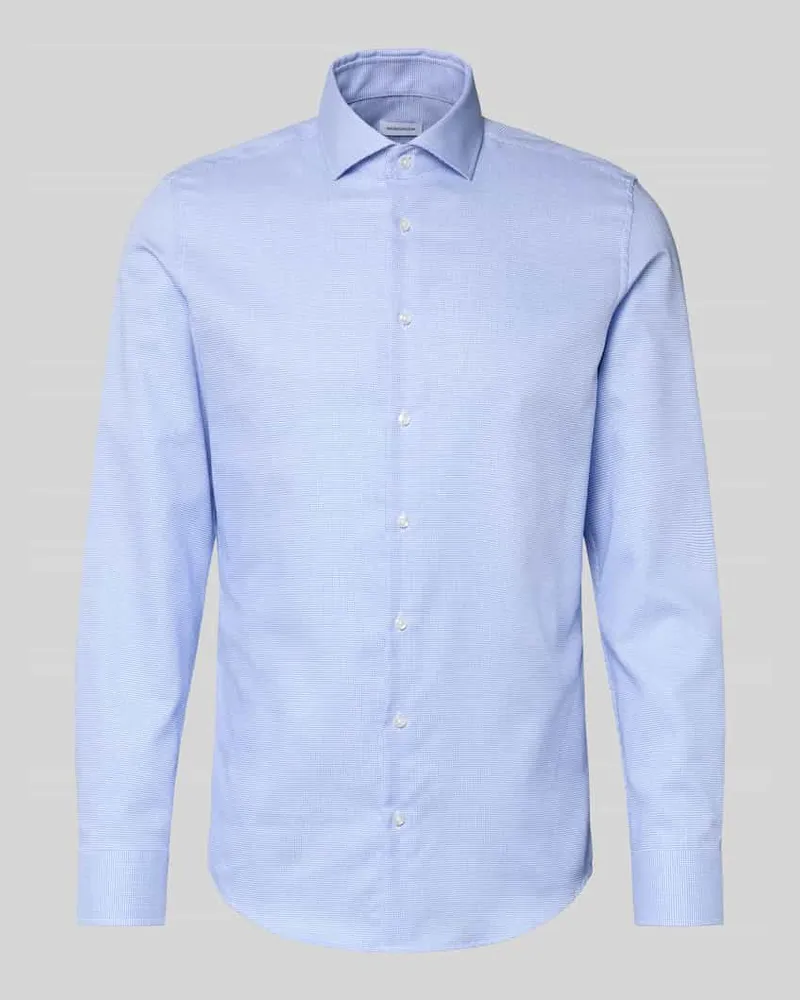 Seidensticker Slim Fit Business Hemd aus Baumwolle mit Kentkragen Royal