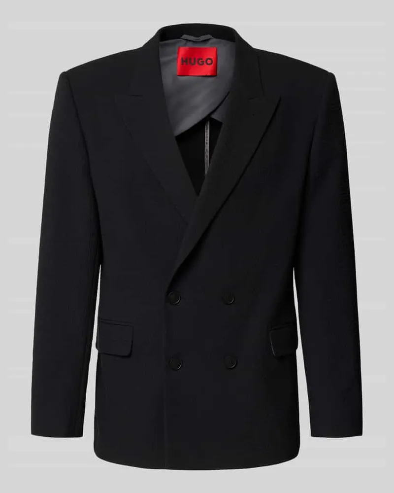 HUGO BOSS Slim Fit Anzugsakko aus Baumwoll-Mix Modell 'HENRY Black