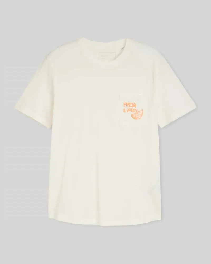 Tom Tailor Regular Fit T-Shirt aus reiner Baumwolle Weiss
