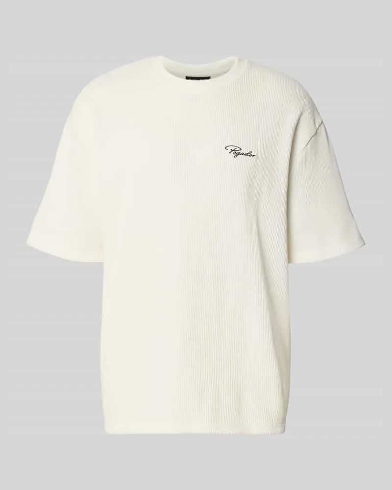 PEGADOR Oversized T-Shirt mit Strukturmuster Weiss
