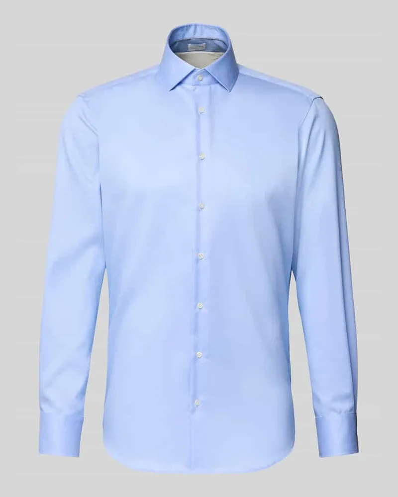 Christian Berg Regular Fit Business Hemd in Two Ply Premiumqualität Bleu