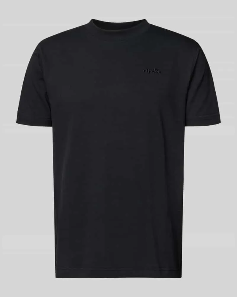 Ellesse T-Shirt mit Label-Stitching und Rundhalsausschnitt Black