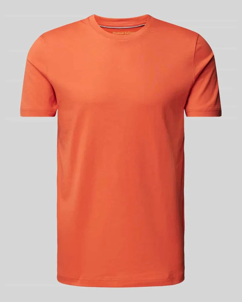Christian Berg T-Shirt mit geripptem Rundhalsausschnitt 