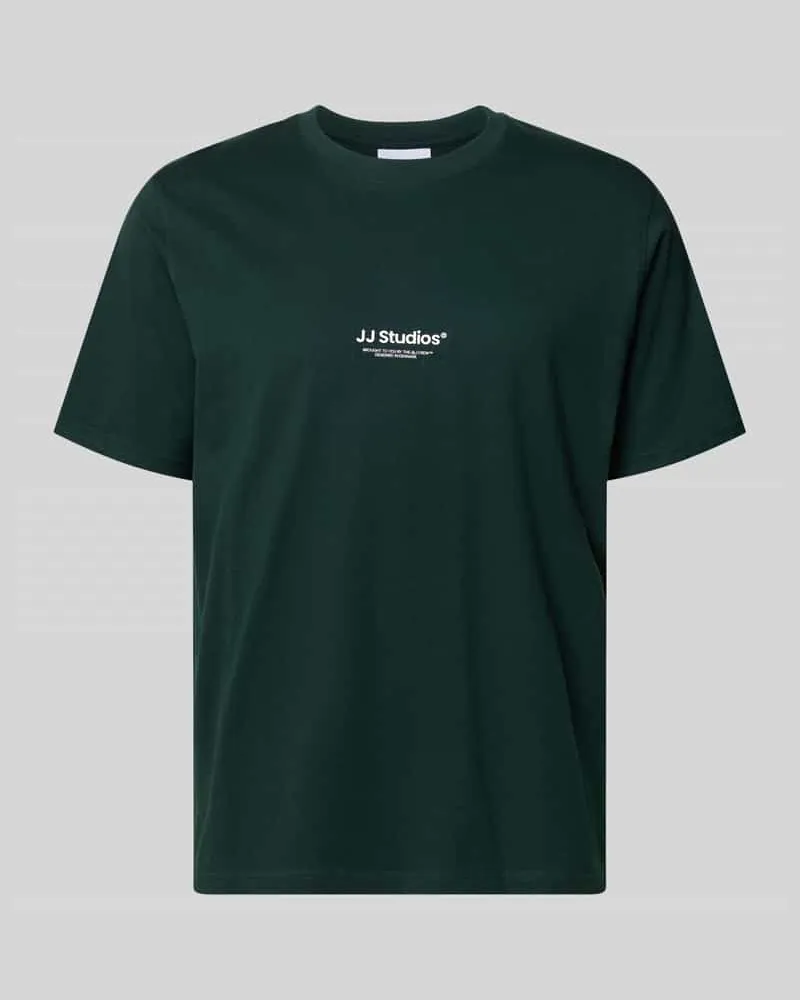 Jack & Jones Regular Fit T-Shirt mit Logo-Print Modell 'Soho Dunkelgruen