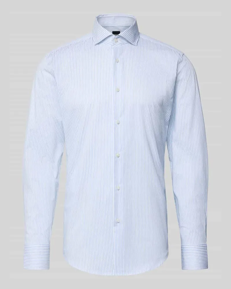 HUGO BOSS Slim Fit Businesshemd aus Baumwoll-Mix Modell 'HANK Bleu