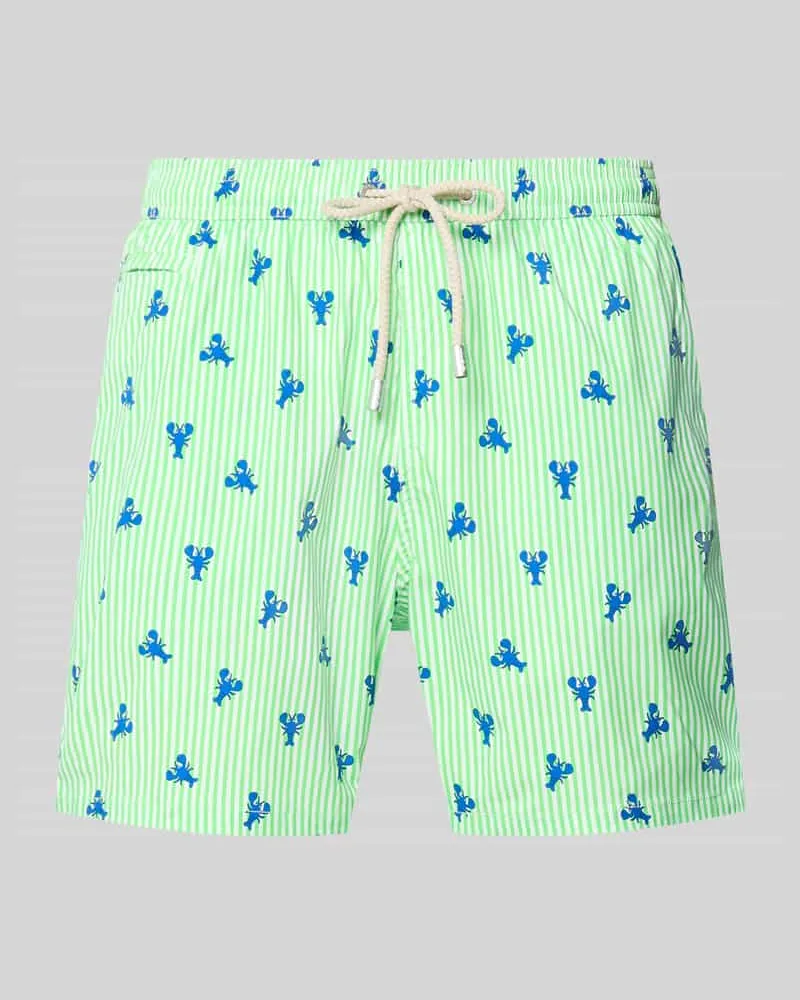 MC2 Saint Barth Badeshorts mit elastischem Bund und Kordelzug Gruen
