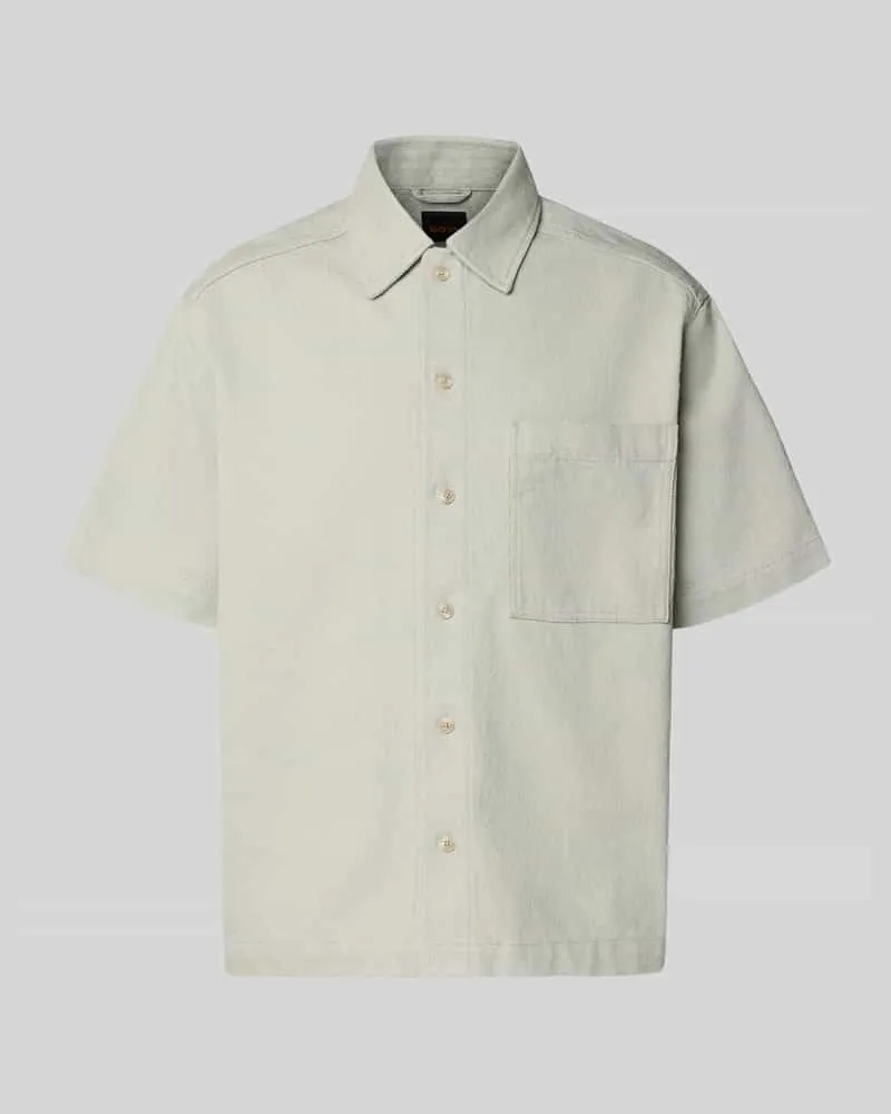 HUGO BOSS Regular Fit Freizeithemd aus Baumwoll-Mix Modell 'LAPOU Tuerkis