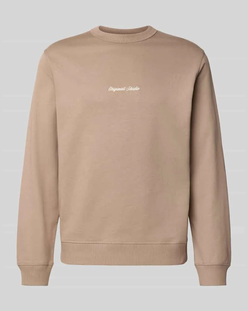 Jack & Jones Sweatshirt mit Rundhalsausschnitt und Label-Stitching 