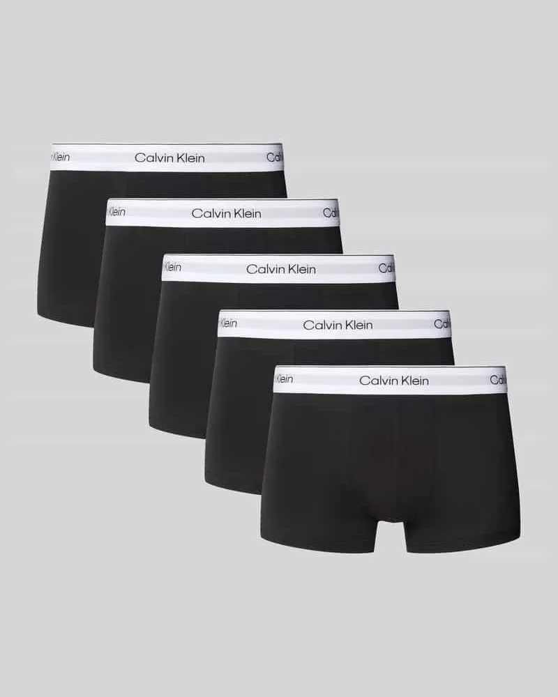 Calvin Klein Trunks mit elastischem Label-Bund im 5er-Pack Black