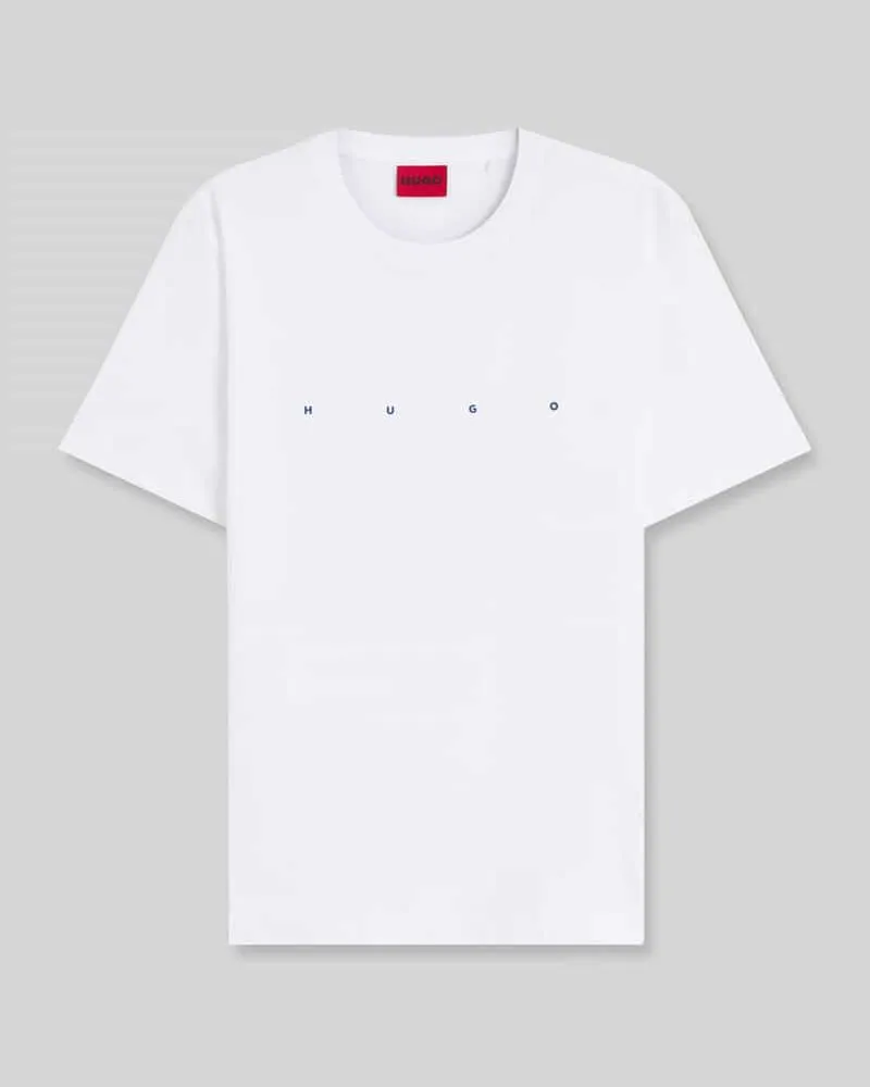 HUGO BOSS Regular Fit T-Shirt aus reiner Baumwolle Weiss