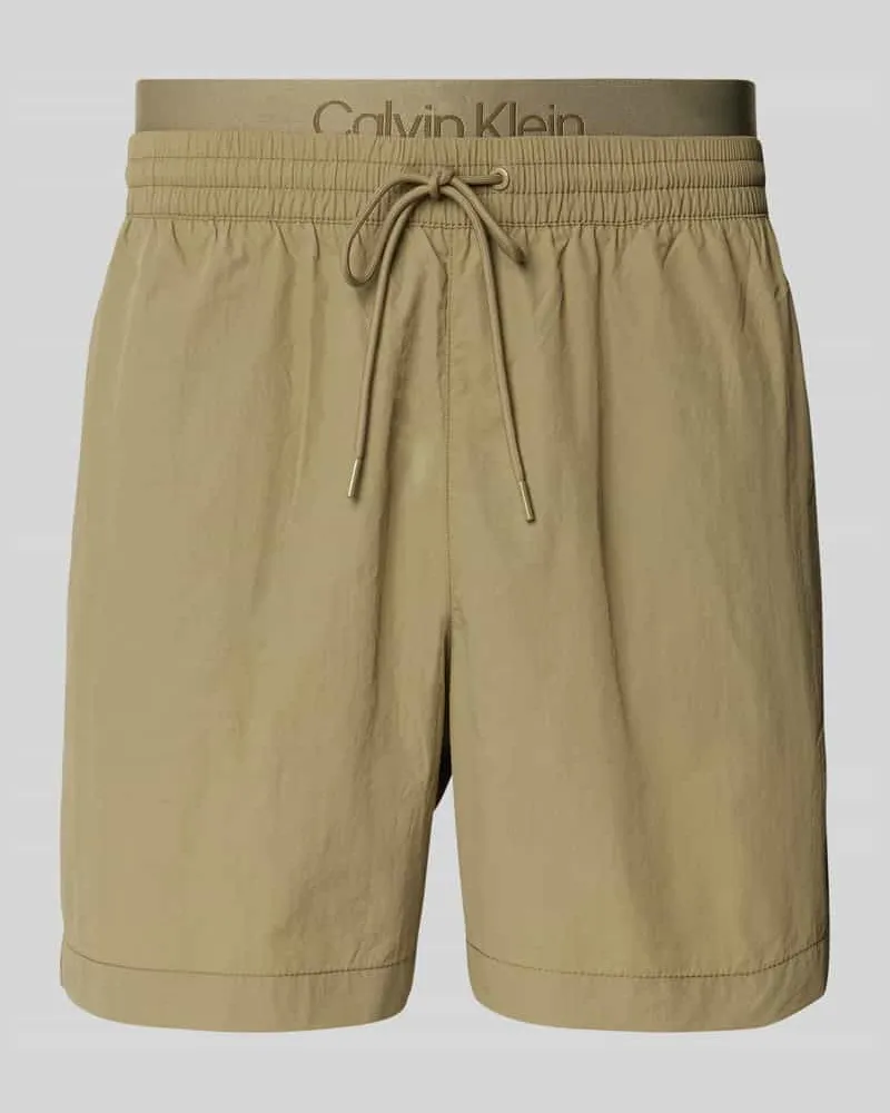 Calvin Klein Regular Fit Badeshorts im Double-Layer-Look 