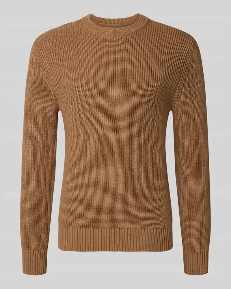 McNeal Regular Fit Strickpullover aus reiner Baumwolle Taupe