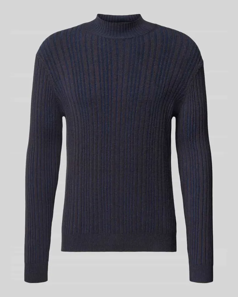 cinque Strickpullover mit gerippten Abschlüssen Modell 'MENSO Dunkelblau