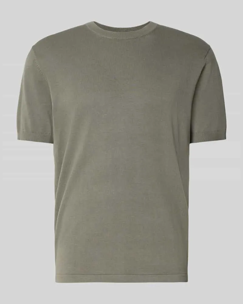 Christian Berg T-Shirt mit geripptem Rundhalsausschnitt 