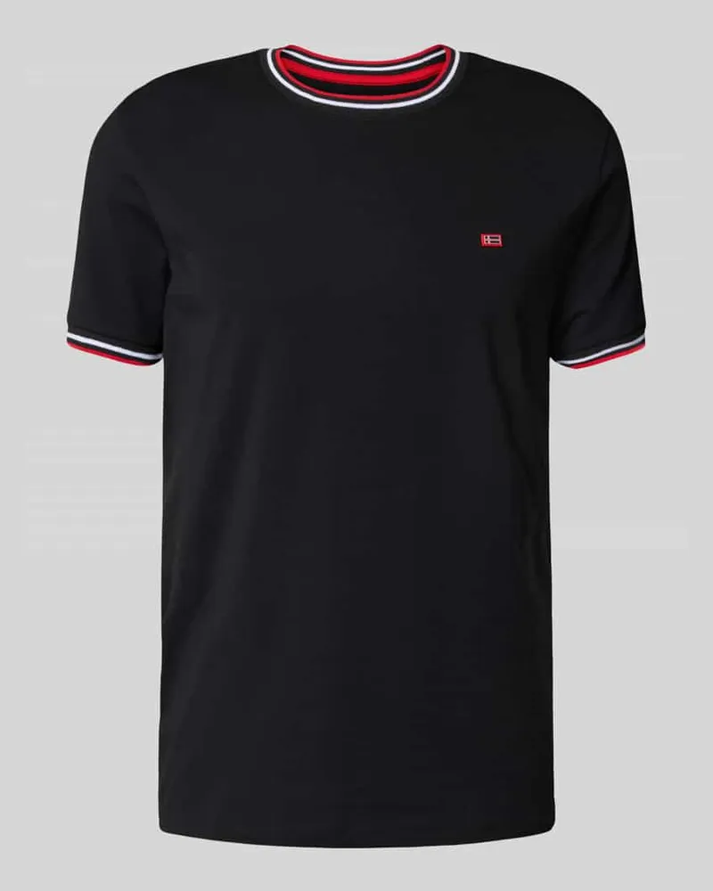 Christian Berg T-Shirt mit gerippten Abschlüssen 