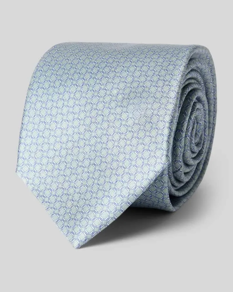 Gierre Milano Seidenkrawatte aus reiner Seide mit Logo-Patch (7,5 cm Tuerkis