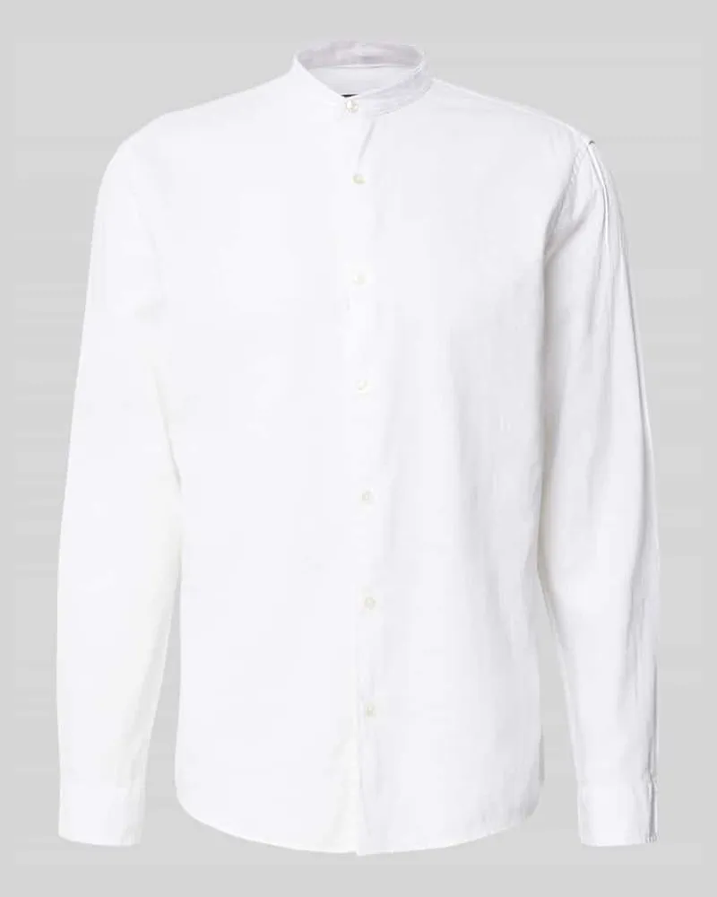 McNeal Regular Fit Freizeithemd aus Leinen-Baumwoll-Mix Weiss