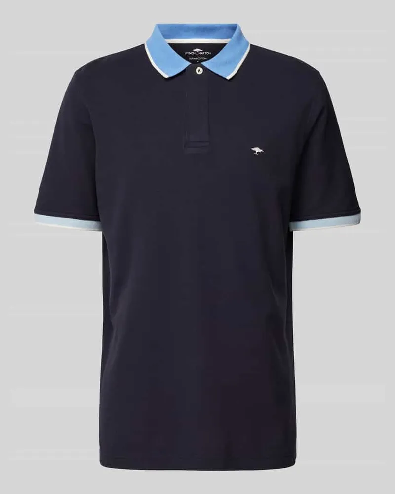 Fynch-Hatton Regular Fit Poloshirt mit Kontrastbesatz Marine