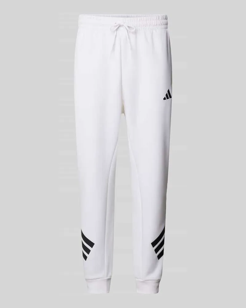 adidas Sweatpants mit Logo und elastischem Bund Weiss
