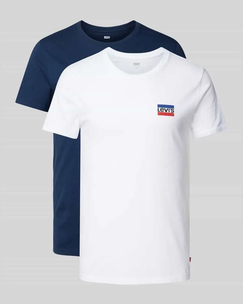 Levi's T-Shirt mit Label-Print im 2er-Pack Dunkelblau