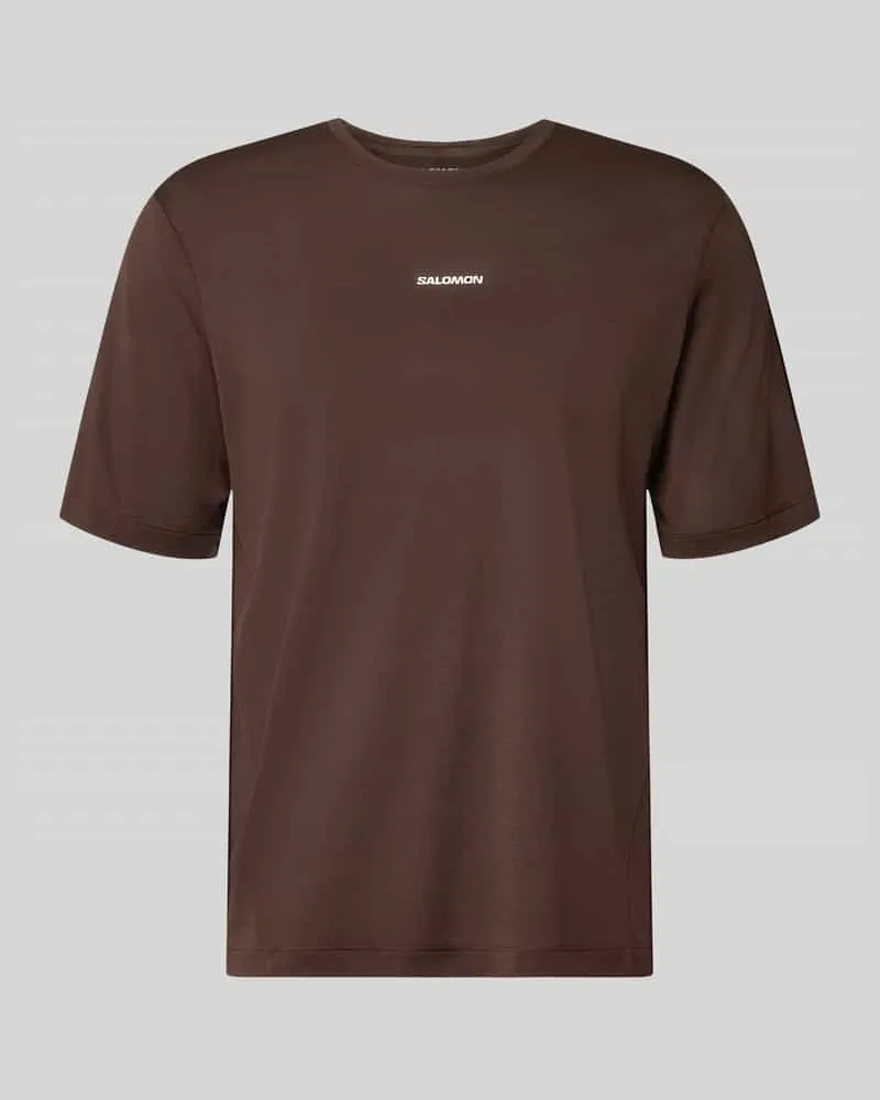 Salomon Funktionsshirt mit Logo und Rundhalsausschnitt Modell 'Kout Dunkelbraun