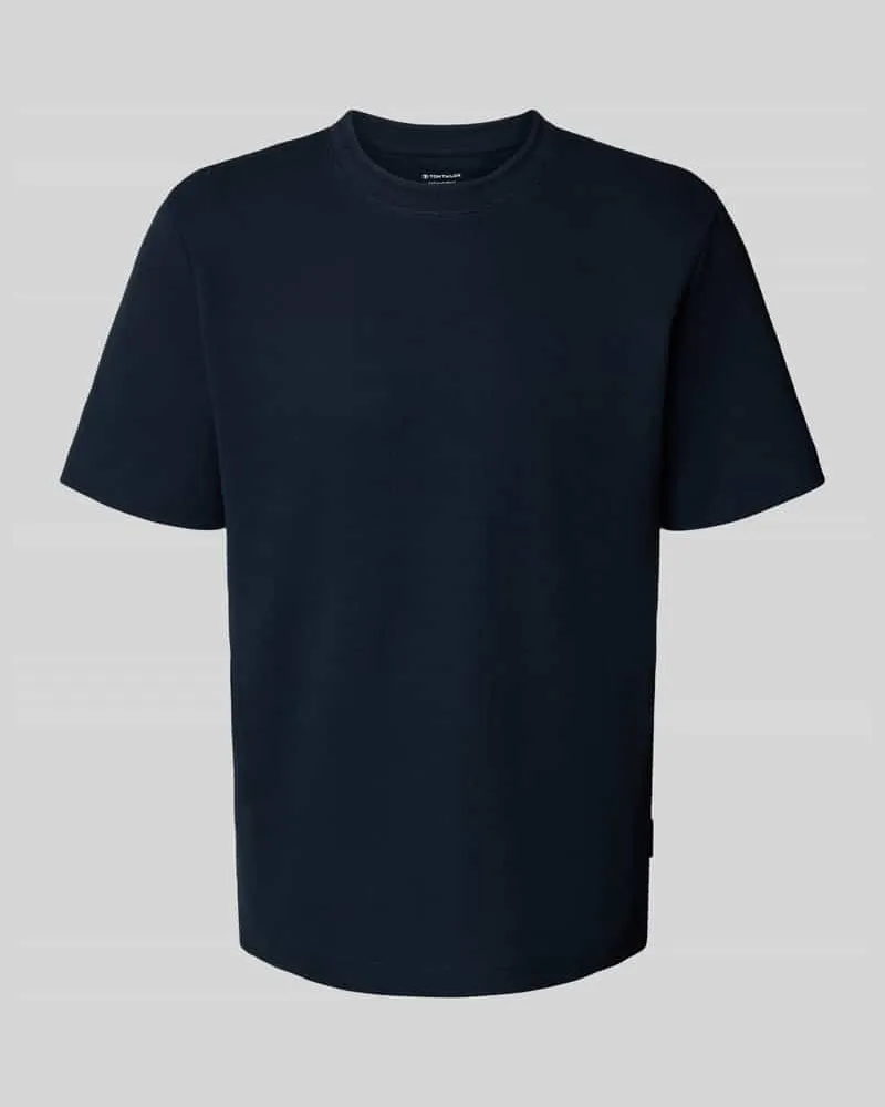 Tom Tailor Regular Fit T-Shirt aus Baumwoll-Mix Dunkelblau