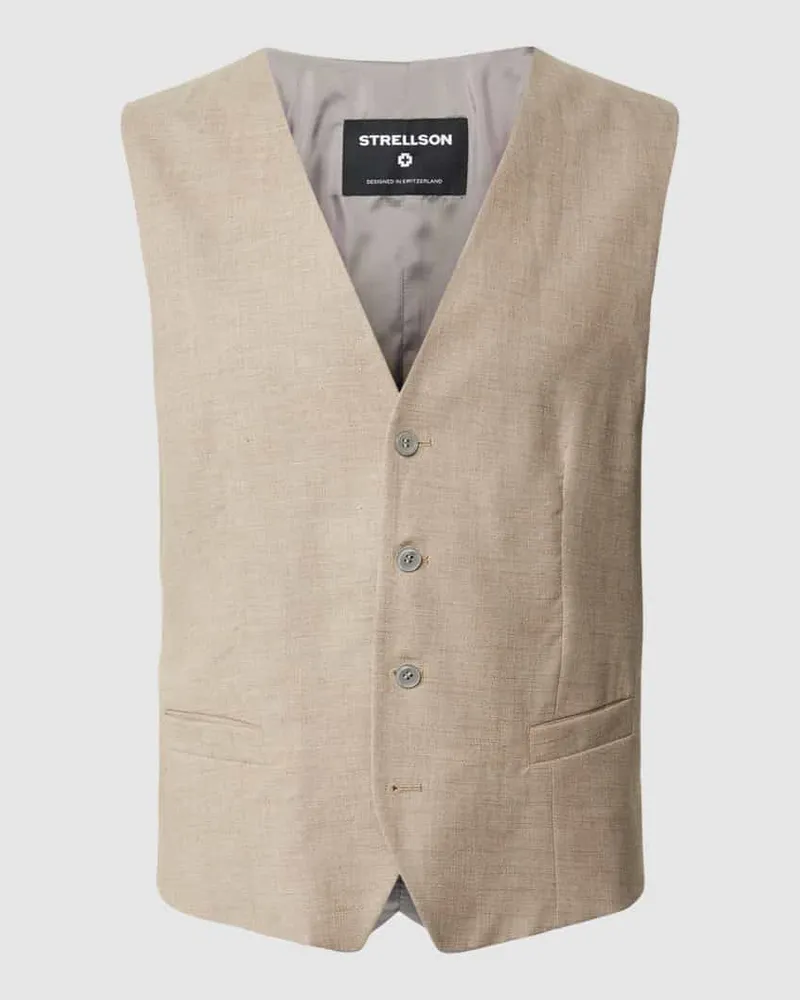 Strellson Slim Fit Anzugweste mit Leinen-Anteil Modell 'GYL 