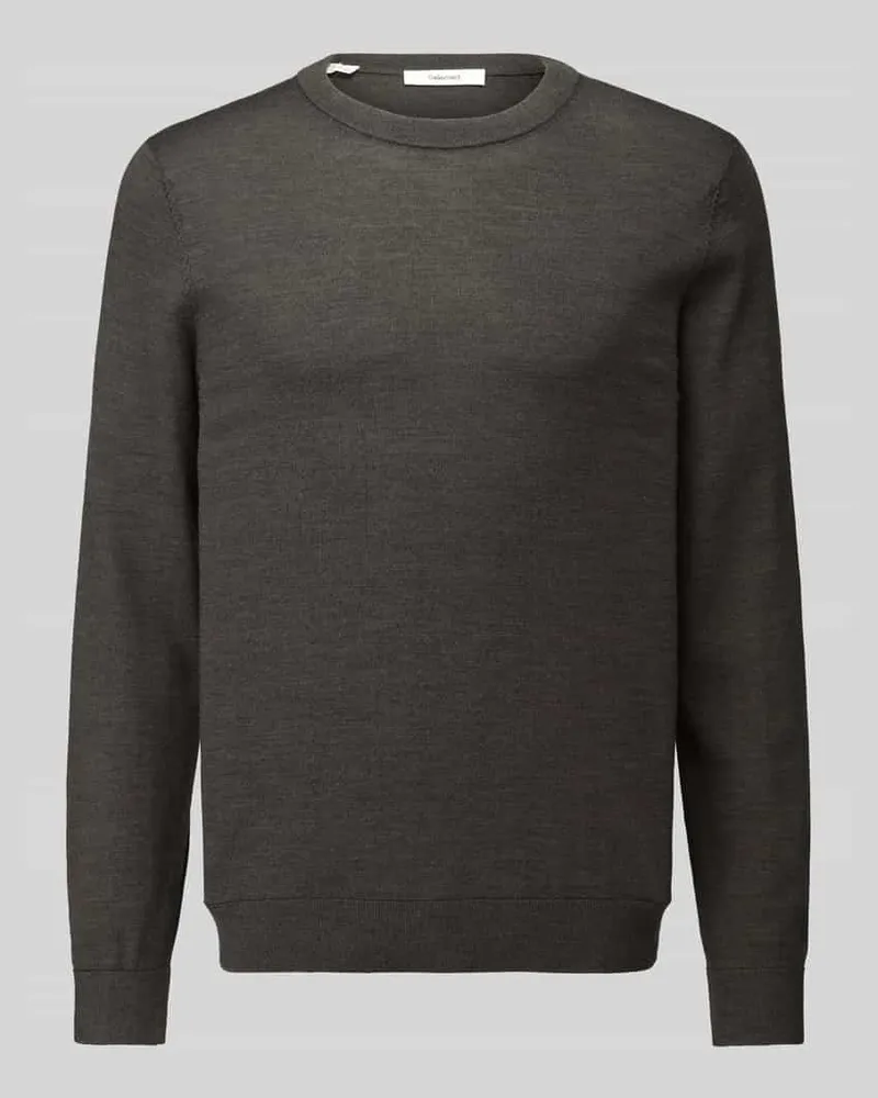 Selected Regular Fit Pullover aus reiner Wolle Modell 'TRAY Dunkelgruen
