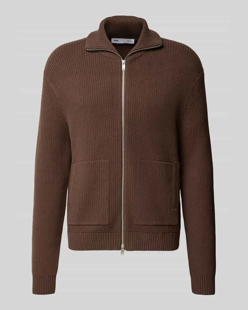 Only & Sons Regular Fit Strickjacke aus Baumwoll-Mix Modell 'STAY Dunkelbraun