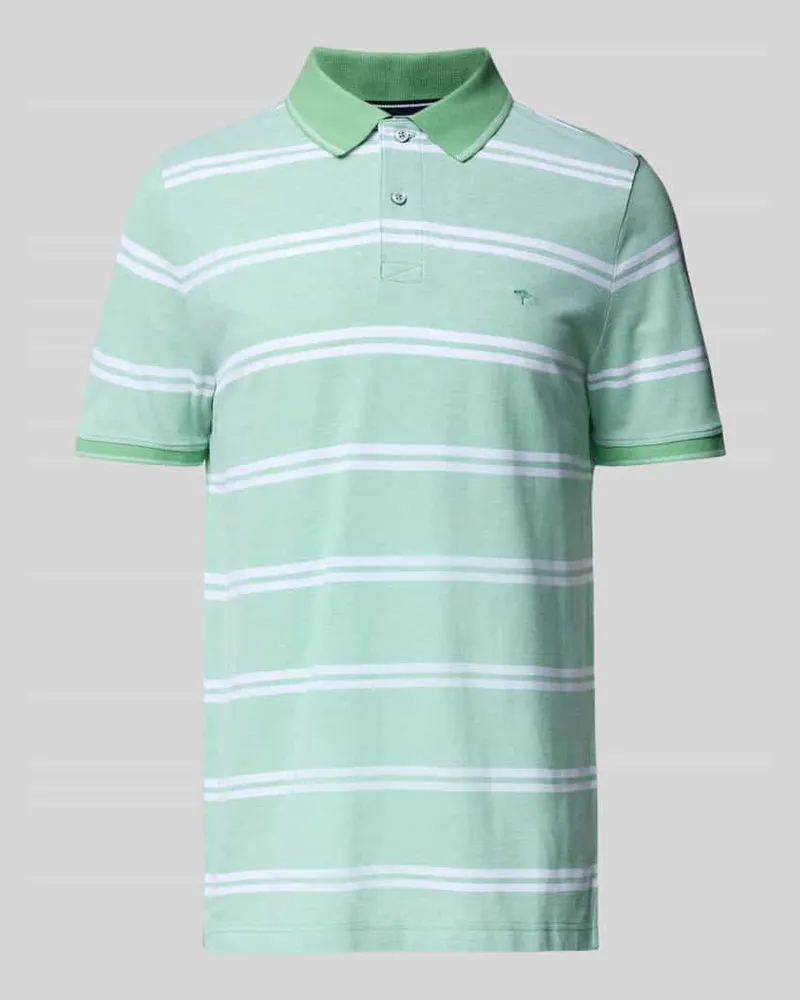Fynch-Hatton Regular Fit Poloshirt mit Label-Stitching Hellgruen