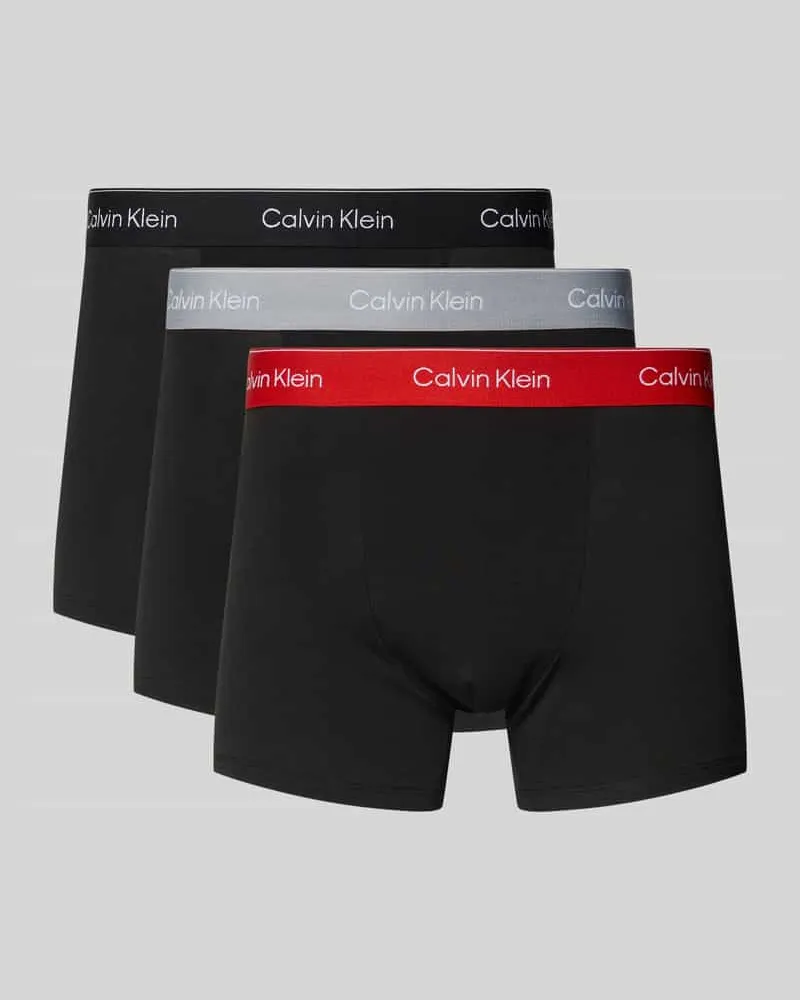 Calvin Klein Relaxed Fit Trunks mit Logo-Detail im 3er-Pack Black