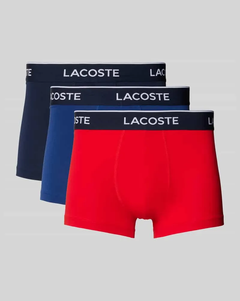 Lacoste Trunks mit elastischem Label-Bund im 3er-Pack 