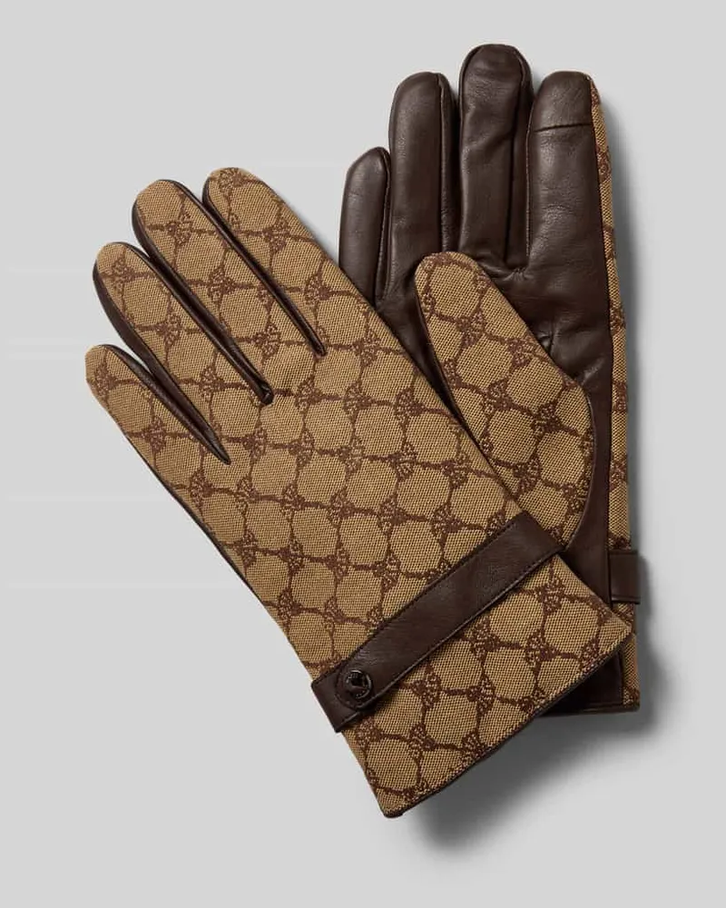 JOOP! Handschuhe mit Label-Detail Mittelbraun