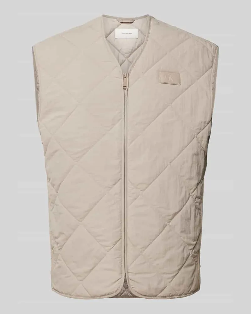 Calvin Klein Steppweste mit Reißverschluss Sand