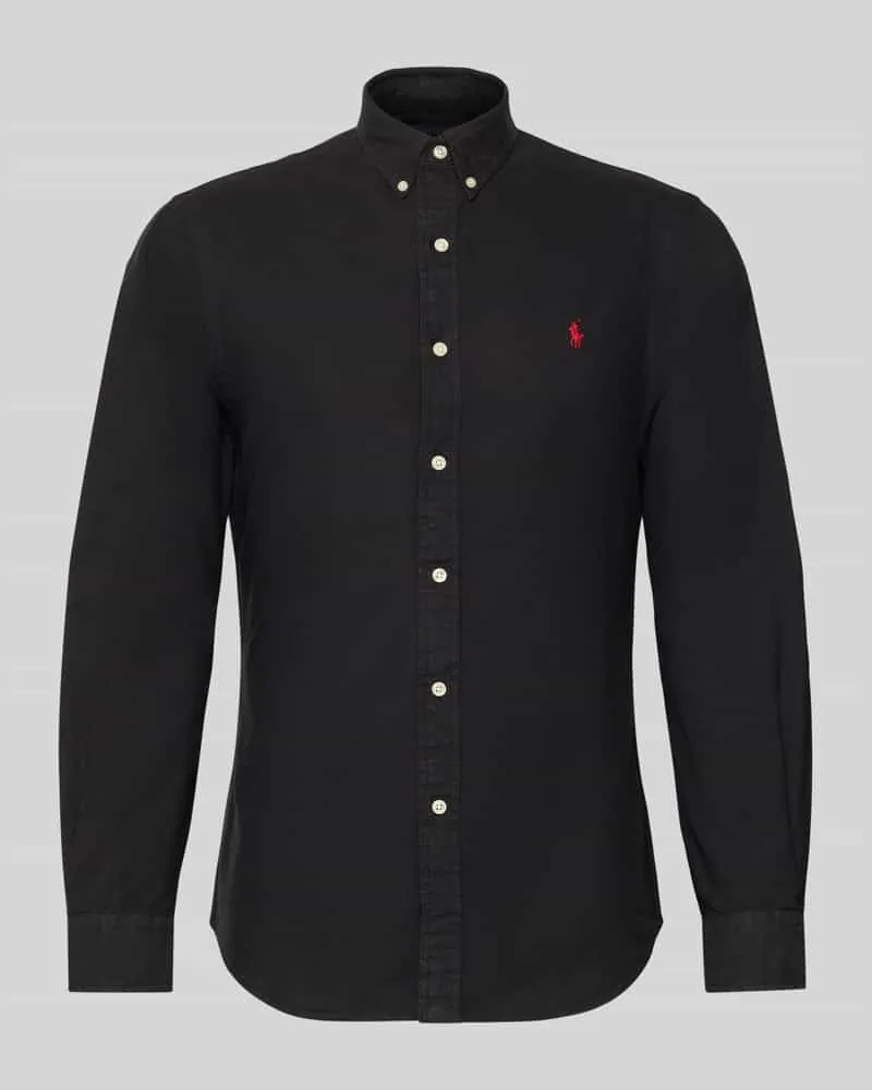 Ralph Lauren Slim Fit Freizeithemd aus reiner Baumwolle Black