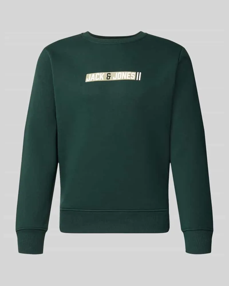 Jack & Jones Regular Fit Sweatshirt mit Baumwoll-Anteil Modell 'Munk Dunkelgruen