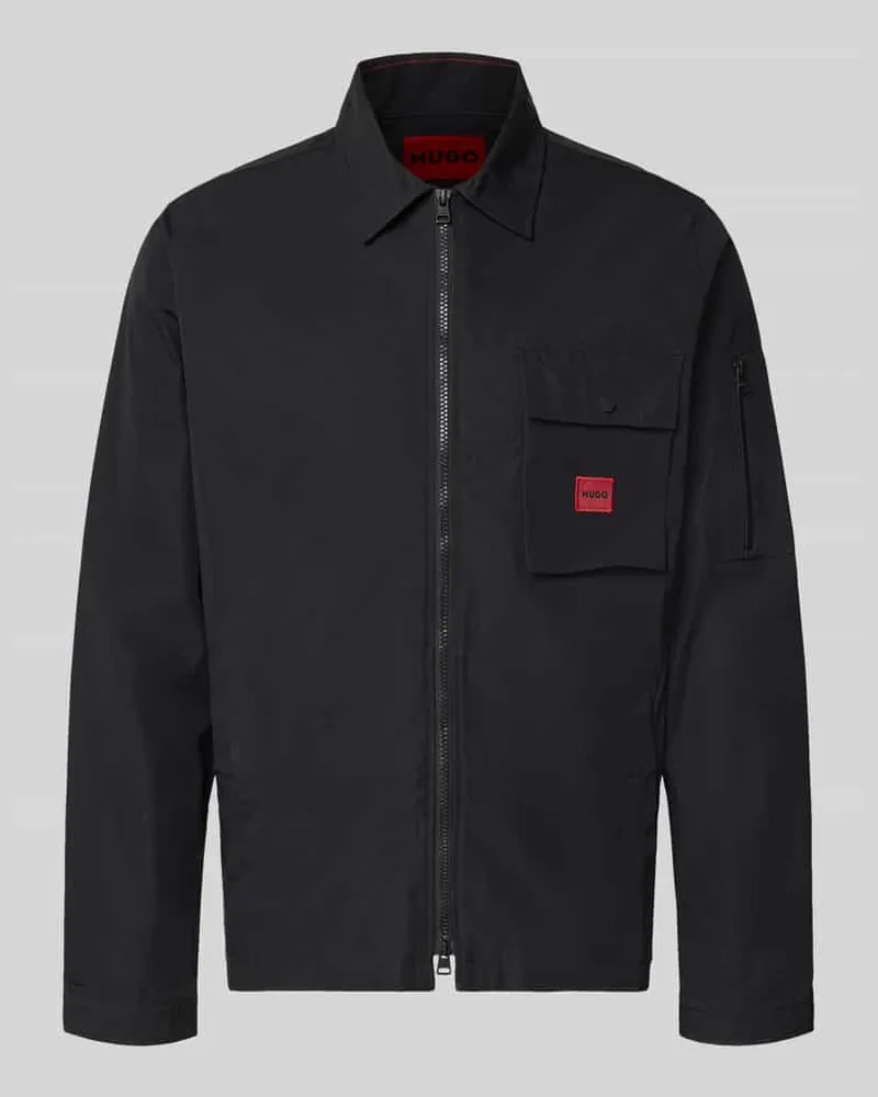 HUGO BOSS Regular Fit Hemdjacke aus Baumwoll-Mix Modell 'EMMOND Black