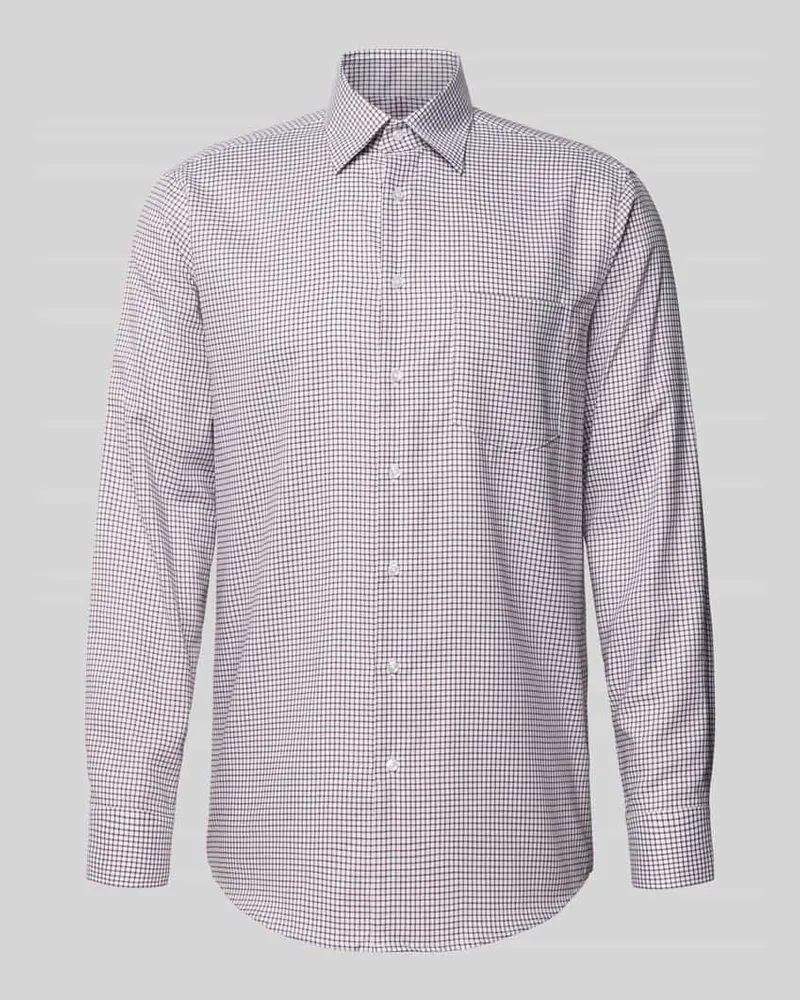 Seidensticker Regular Fit Businesshemd aus Baumwolle mit Button Down Kragen Fuchsia