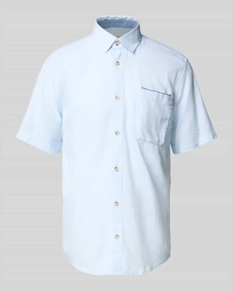 Tom Tailor Regular Fit Freizeithemd aus reiner Baumwolle Hellblau