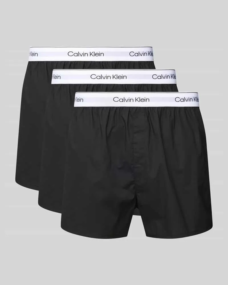 Calvin Klein Boxershorts mit elastischem Logo-Bund im 3er-Pack Black