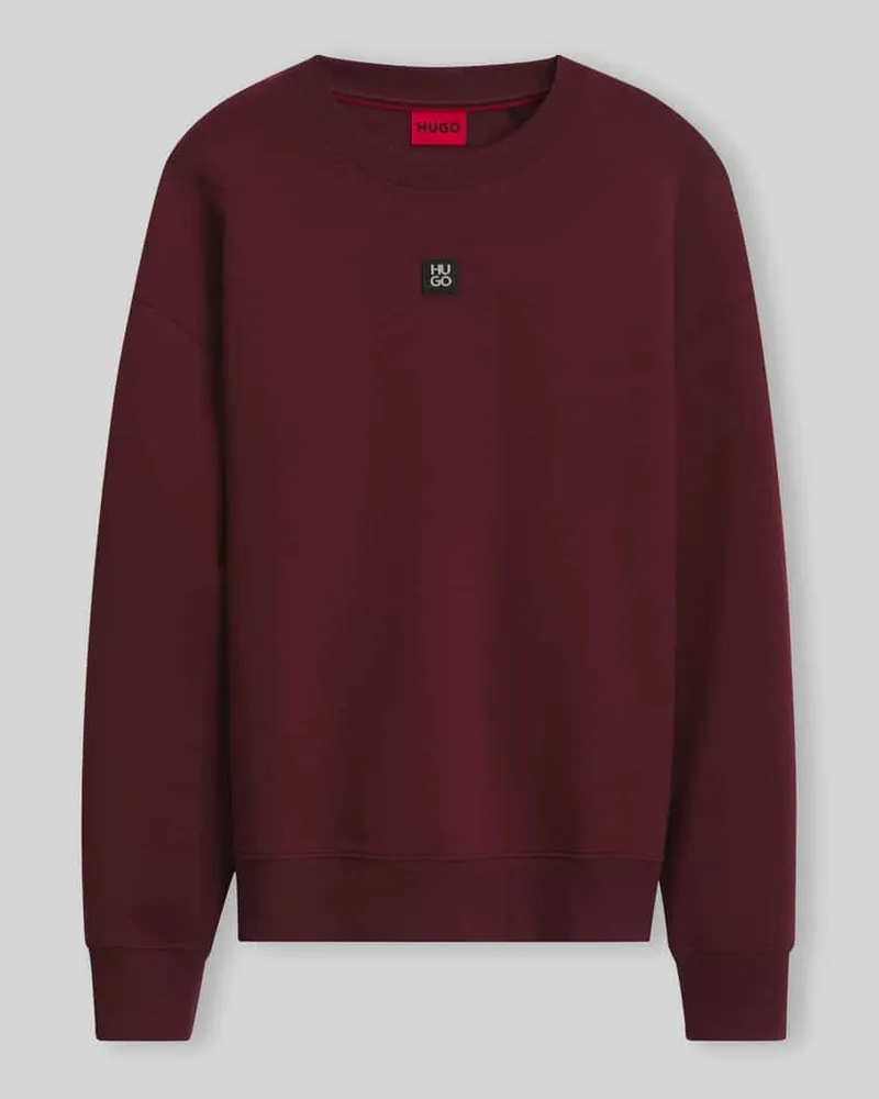 HUGO BOSS Sweatshirt mit Logo-Patch Modell 'Dettil Bordeaux