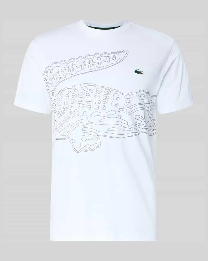Lacoste Regular Fit Sport-T-Shirt aus Baumwoll-Mix Weiss