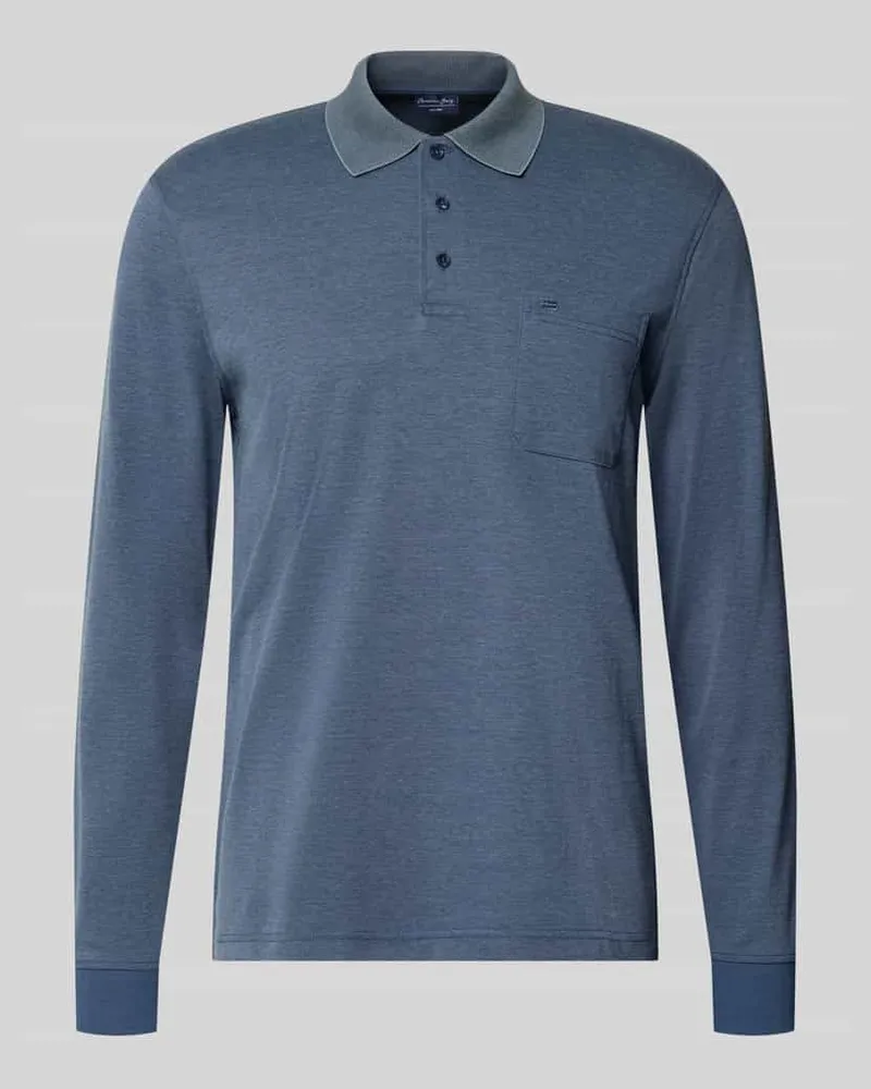 Christian Berg Regular Fit Poloshirt mit Baumwoll-Anteil Rauchblau