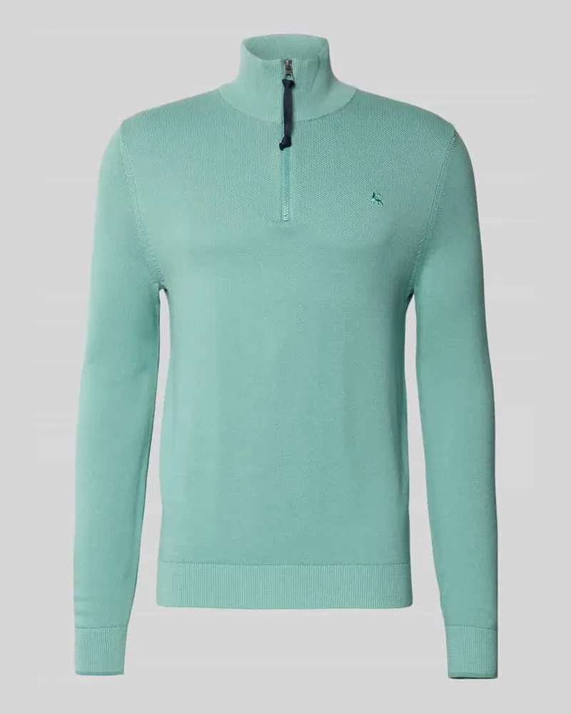 Lerros Strickpullover mit Troyer-Kragen Mint