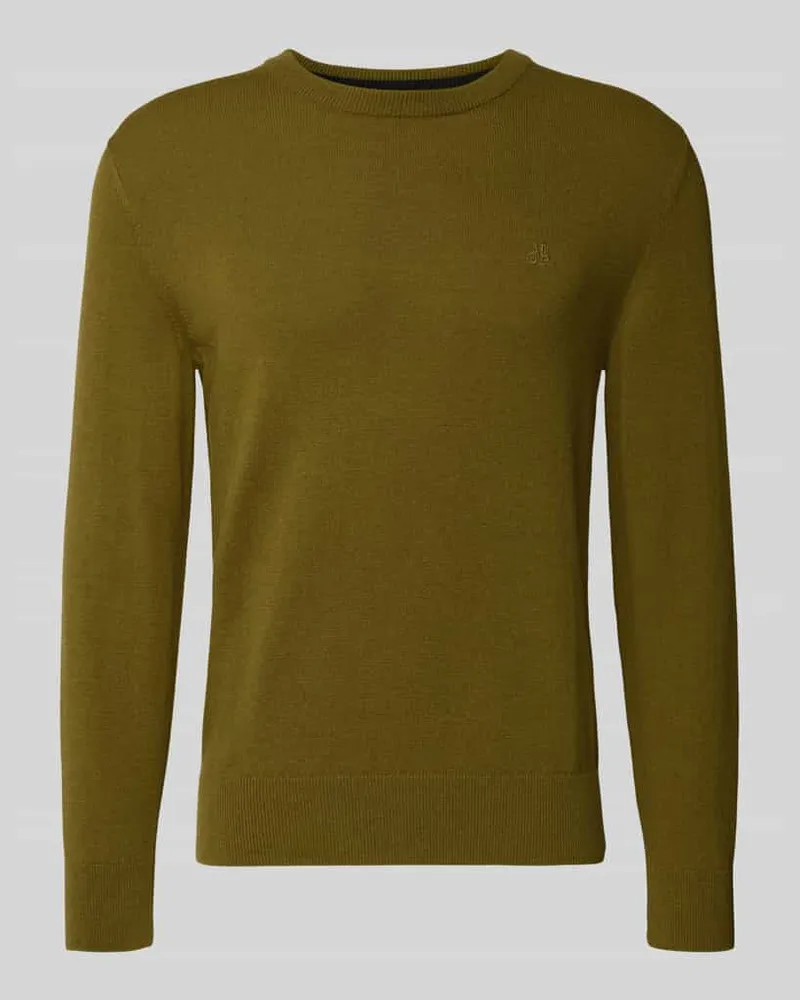 Marc O'Polo Regular Fit Strickpullover aus Baumwoll-Schurwoll-Mix Oliv