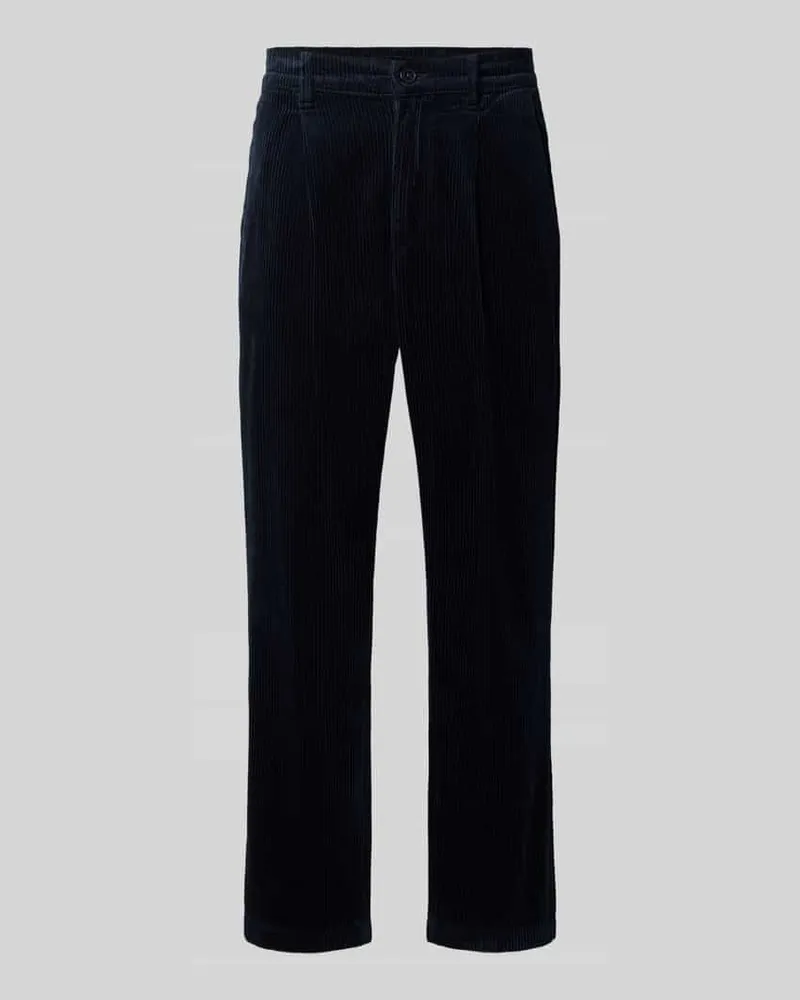 Lindbergh Cordhose mit Bundfalten und Eingrifftaschen Marine